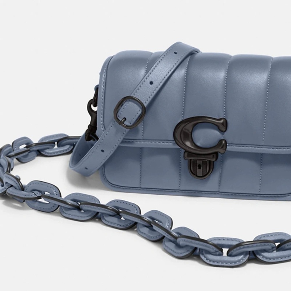 Coach Studio Shoulder Bag 19 With Quilting in Colour Chambray -NEW, Authentic.